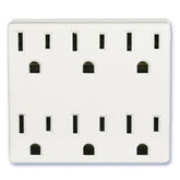 Leviton 6ADPT-W 6 Outlet Grounding Adapter, 3 Wire, 15A / 125 V